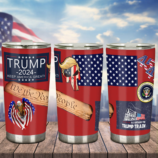 All Aboard The Trump Train MAGA 2024 We The People - Tumbler