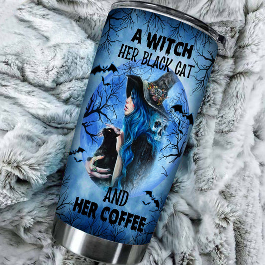 A Witch Her Black Cat - Witch Tumbler 0822