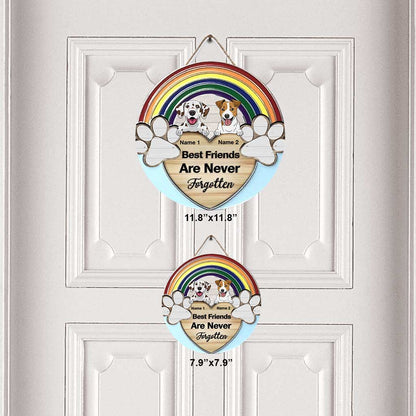 Never Forgotten - Personalized Dog Round Wood Sign