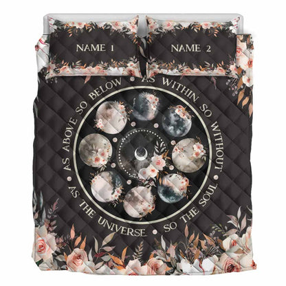 As The Universe So The Soul - Personalized Witch Quilt Set