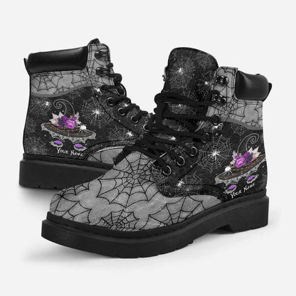 Wicca Spider Web - Personalized Witch All Season Boots