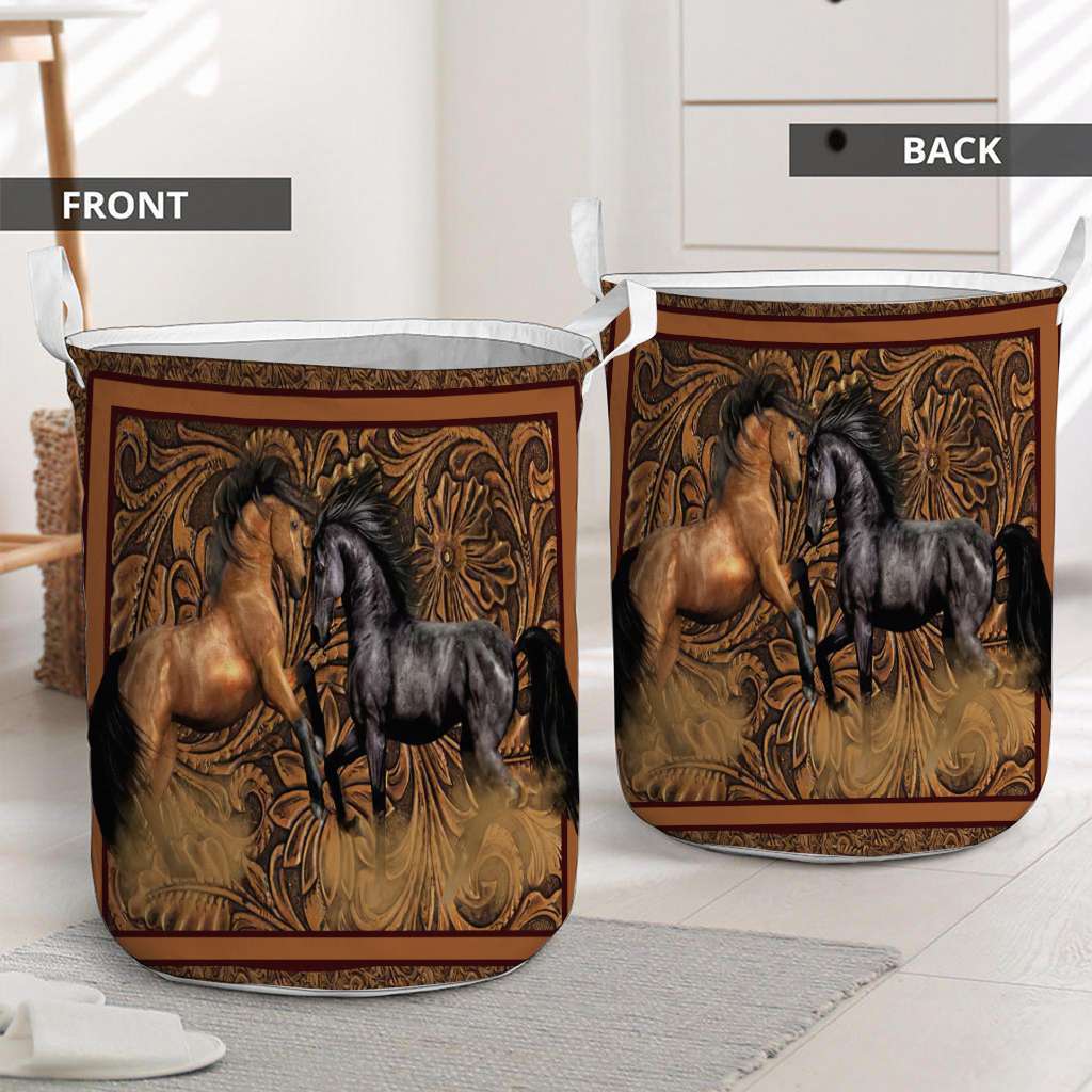Horses Western - Horse Riding Lover - Horse Owner Storage Basket 0921