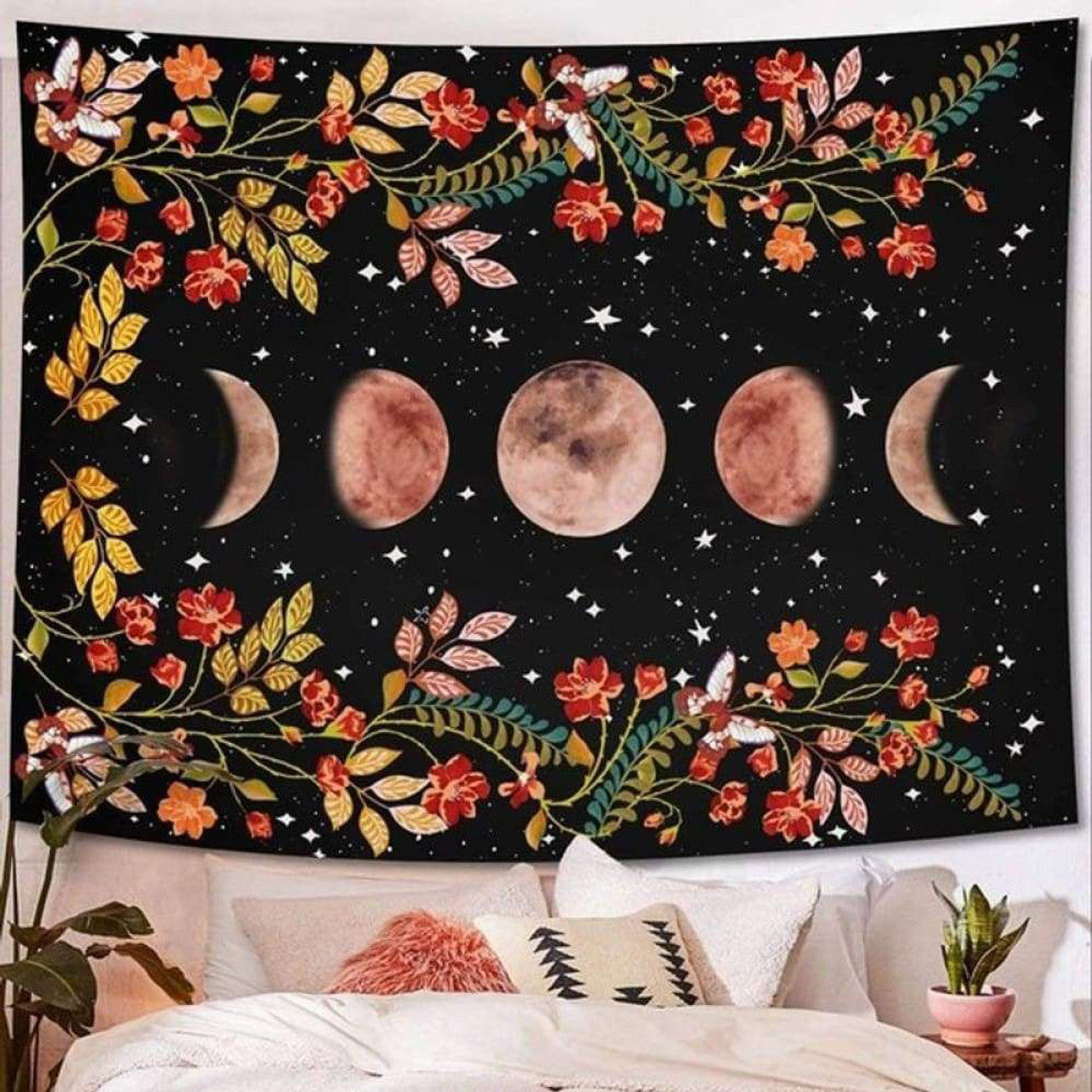 Celtic Wicca Moon Phases - Witch Wall Tapestry 0822