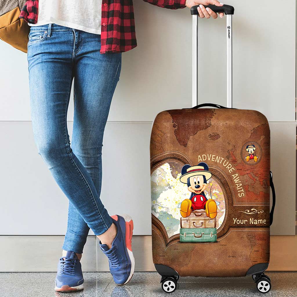 Adventure Awaits - Personalized Mouse Luggage Cover