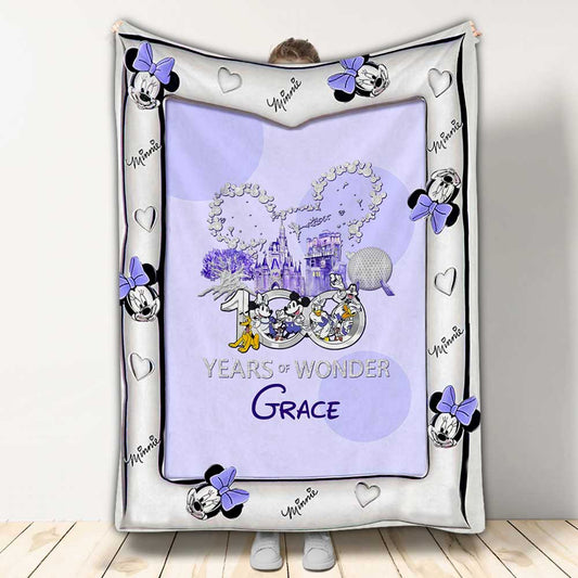 100 Years Of Magic Pink - Personalized Mouse Blanket