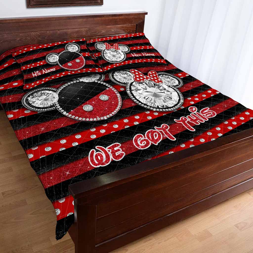 You And Me We Got This - Personalized Couple Mouse Quilt Set With 3D Pattern Print