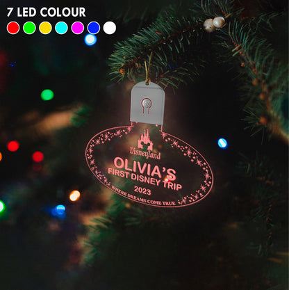 Cast Member Name Tag Ornament - Personalized Mouse Led Acrylic Ornament