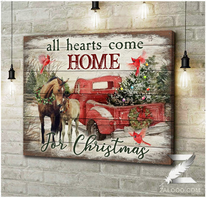 All Heart Come Home For Christmas Horse Canvas and Poster 0823