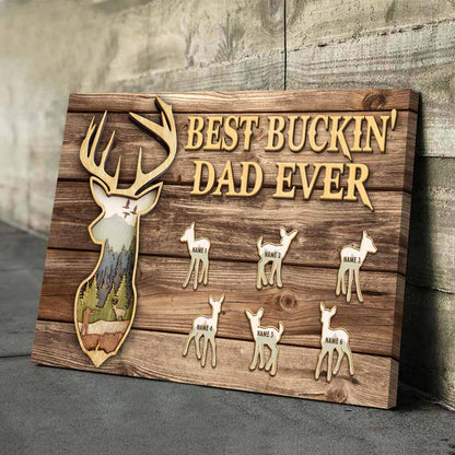 Best Buckin' Dad Ever - Personalized Father's Day Hunting Poster