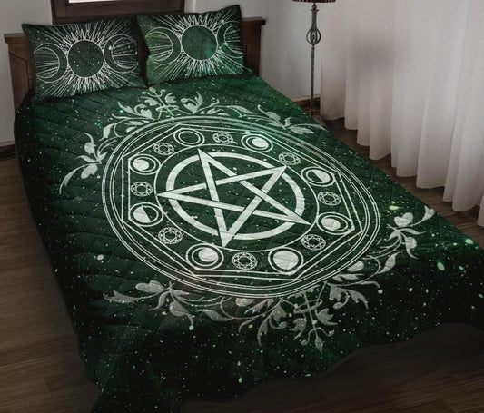 Wicca Green - Witch Quilt Set 0822