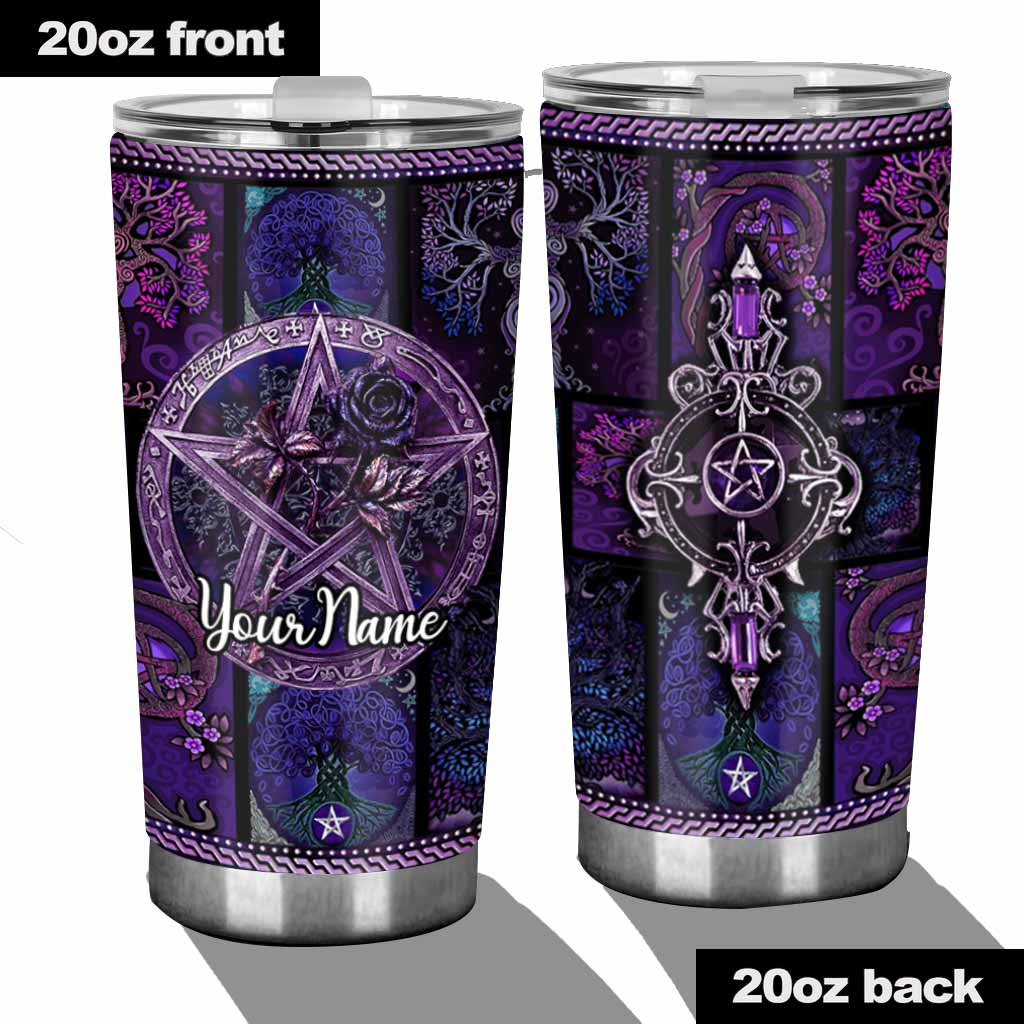 Magical Witch Roses Pentagram - Personalized Witch Tumbler