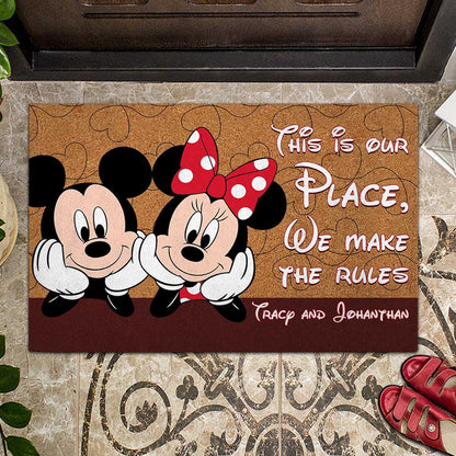 This Is Our Place - Personalized Couple Mouse Doormat