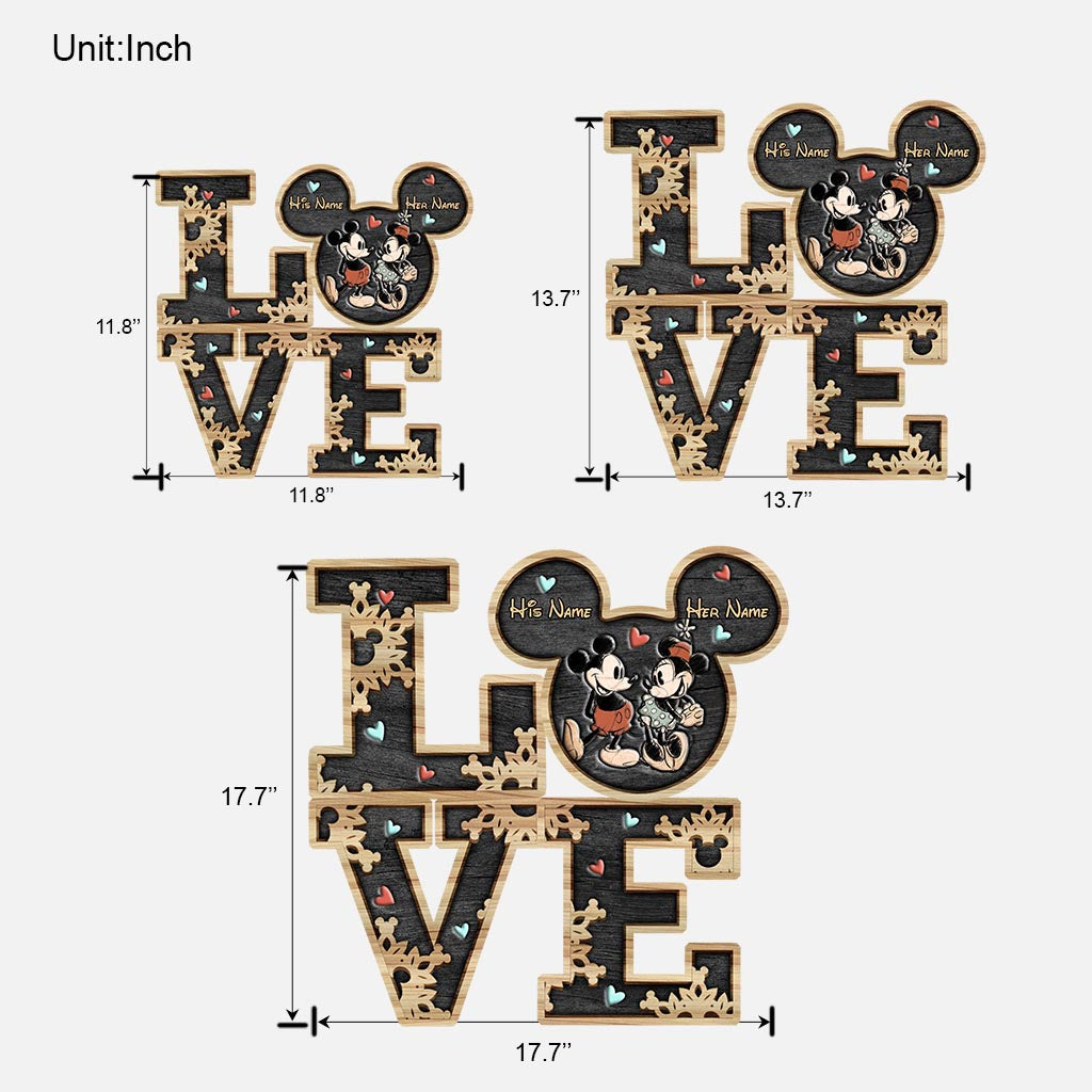 Mouse Ears Couple - Personalized Couple Mouse Wood Sign