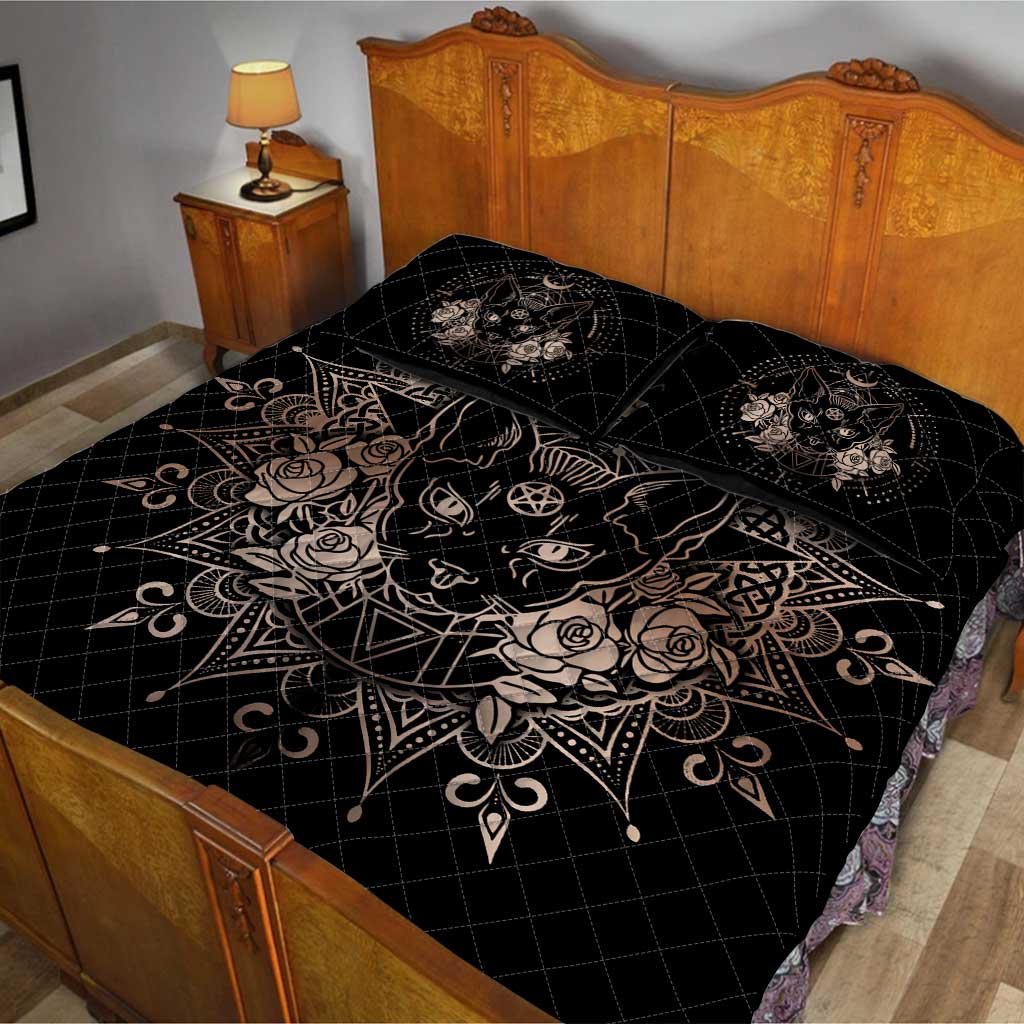 Occult Cat Wicca - Witch Quilt Set 0822