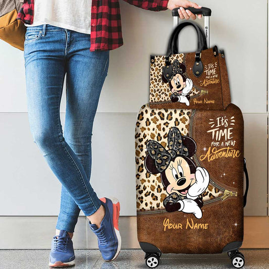 It's Time For A New Adventure - Personalized Mouse Leather Handbag & Luggage Cover