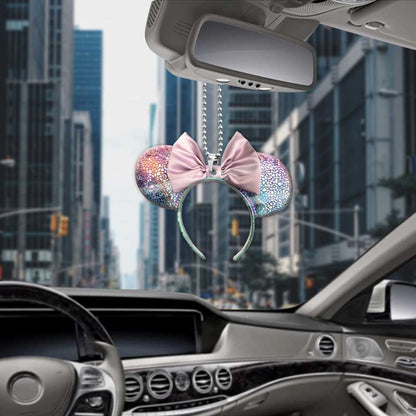 Floral Mouse Ears - Car ornament (Printed On Both Sides)