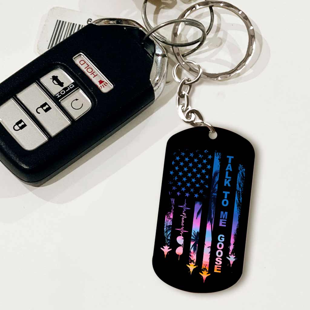 Talk To Me - Personalized Independence Day Top Gun Stainless Steel Keychain