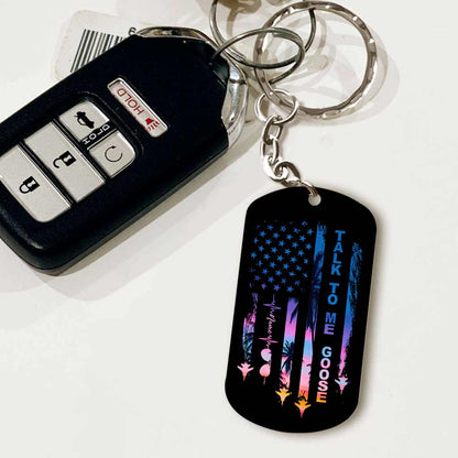 Talk To Me - Personalized Independence Day Top Gun Stainless Steel Keychain