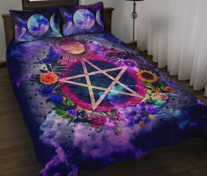 Pentagram Moon Wicca - Witch Quilt Set 0822