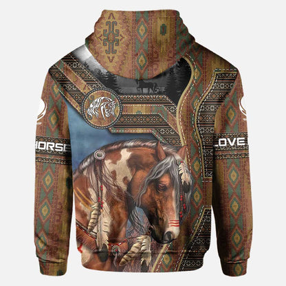 Love Native American Horse All Over T-shirt and Hoodie 0921