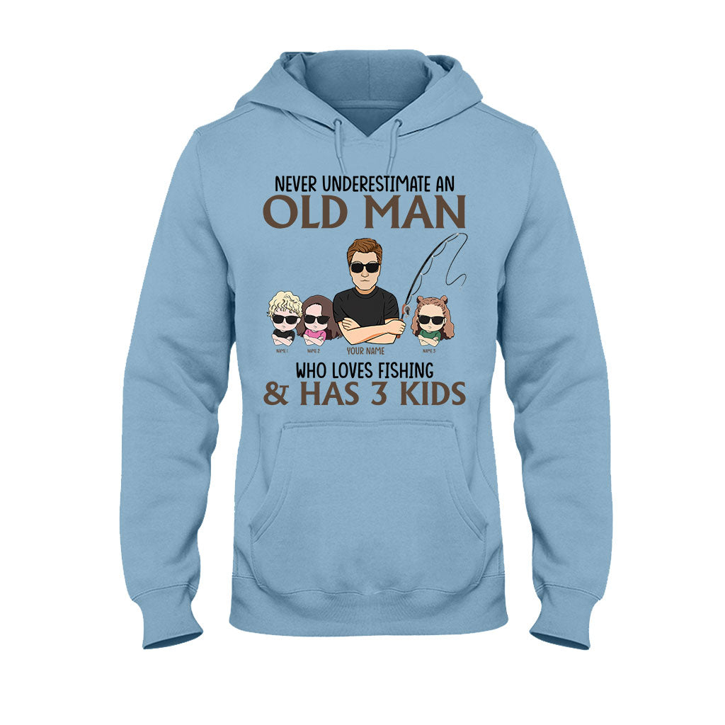 Never Underestimate An Old Man Who Loves Fishing - Personalized Father's Day T-shirt and Hoodie