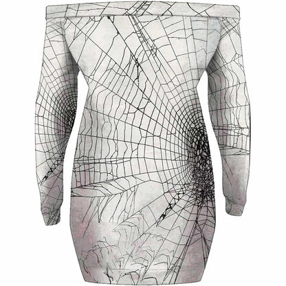 Witchy Woman - Personalized Witch Off Shoulder Long Sleeve Dress