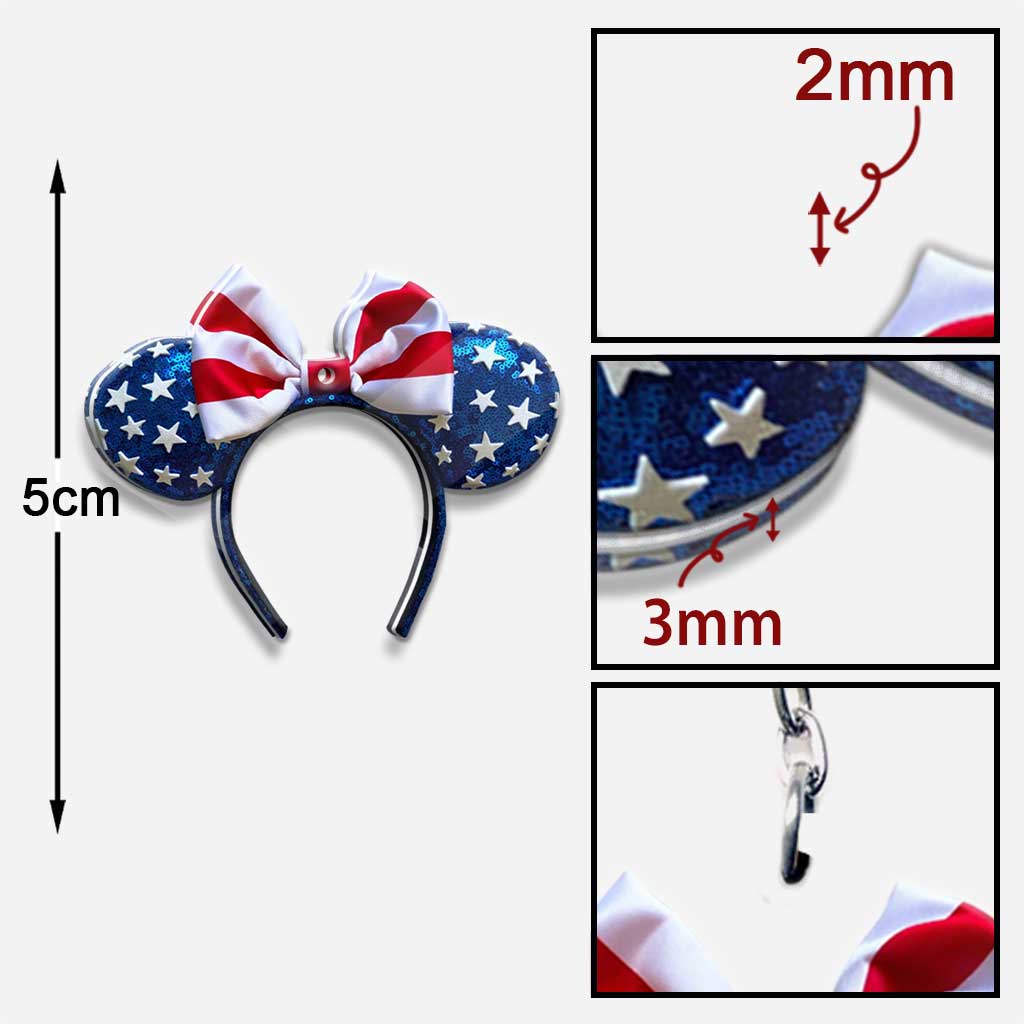 Happy 4th Of July - Independence Day Mouse Keychain With  3D Pattern Print (Printed On Both Sides)