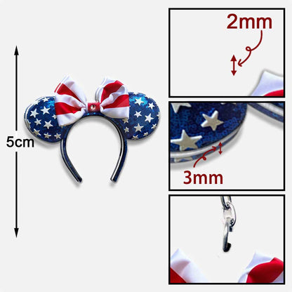Happy 4th Of July - Independence Day Mouse Keychain With  3D Pattern Print (Printed On Both Sides)