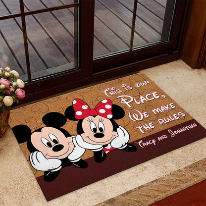 This Is Our Place - Personalized Couple Mouse Doormat