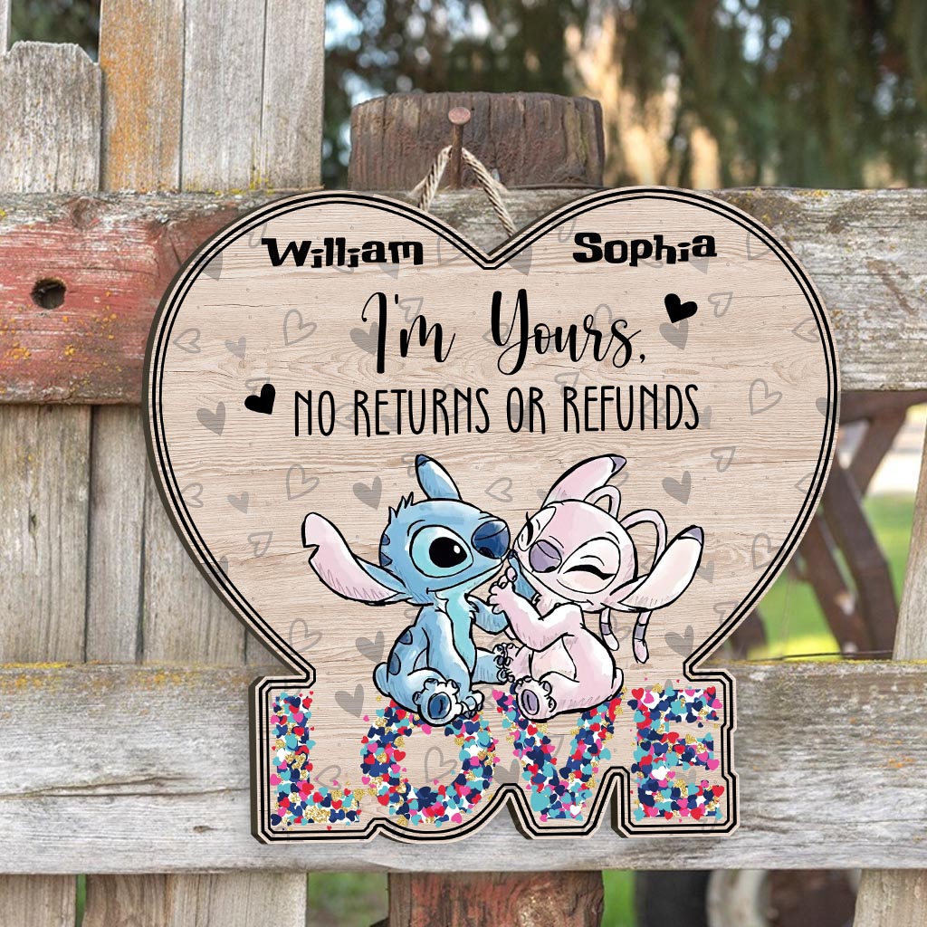 I'm Yours No Returns Or Refunds - Personalized Couple Ohana Wood Sign
