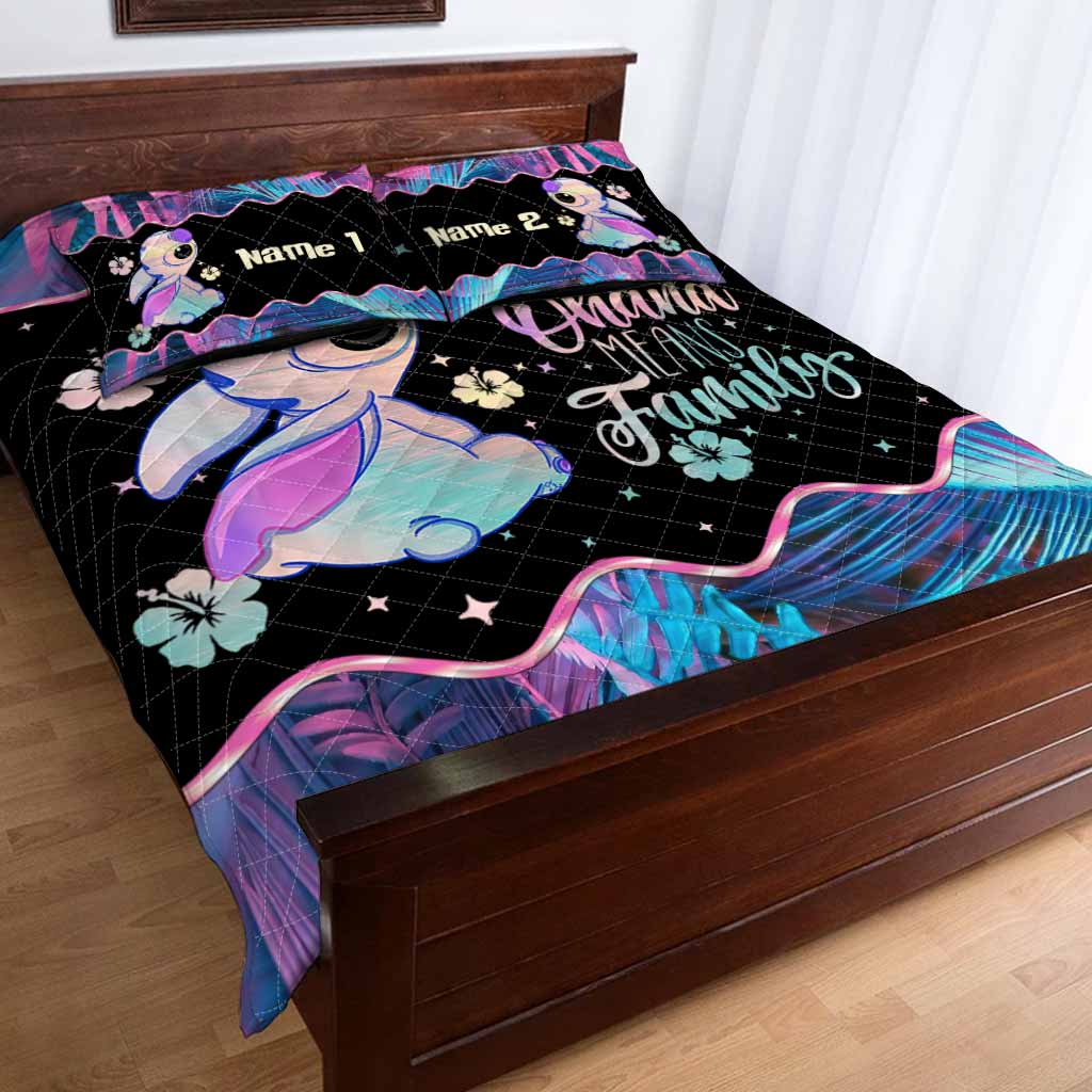 Ohana Means Family - Personalized Ohana Quilt Set
