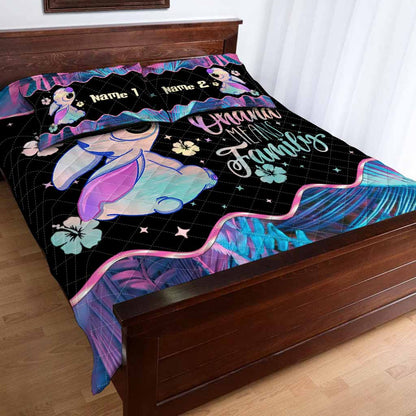 Ohana Means Family - Personalized Ohana Quilt Set