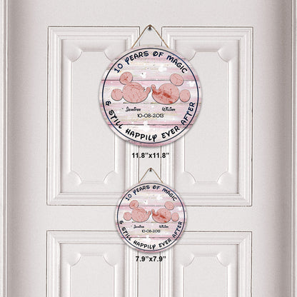 Years Of Magic - Personalized Mouse Round Wood Sign