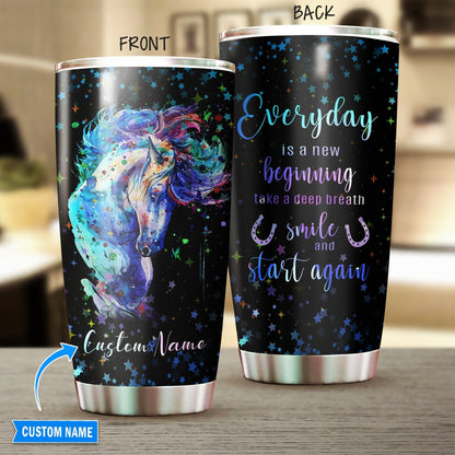 Horse Color Star Start Again Personalized Horse Tumbler 0523