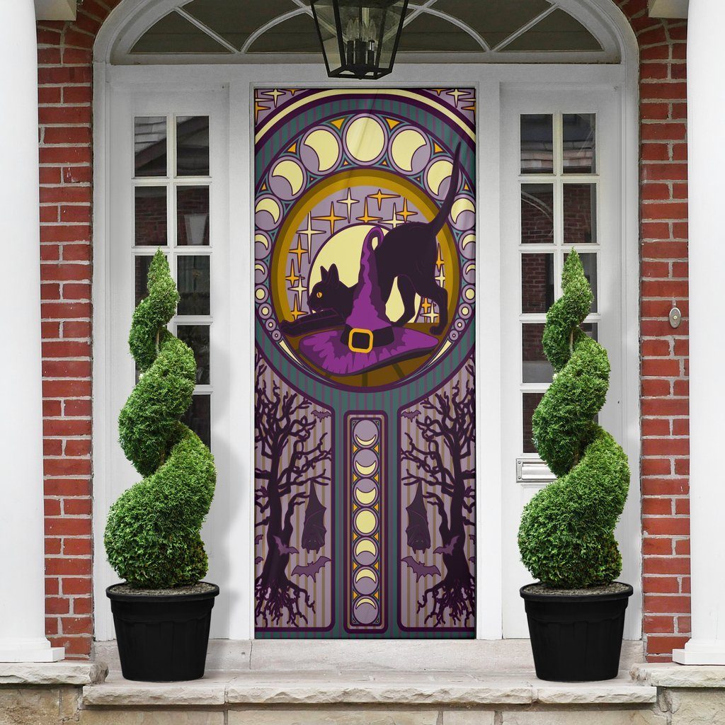 Cat Bat Moon Phases Witch - Witch Door sticker 0822