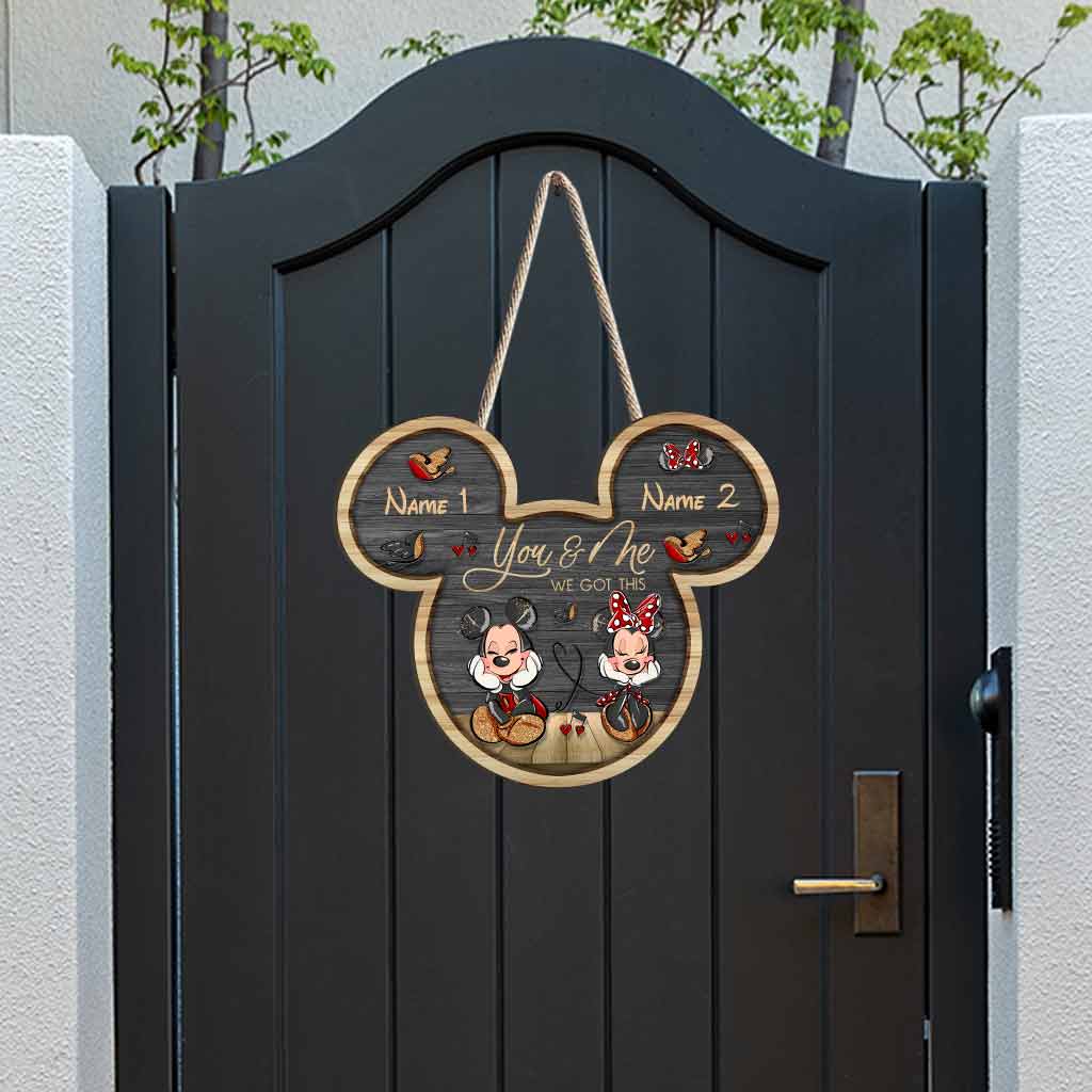 You And Me We Got This - Personalized Couple Mouse Wood Sign With 3D Pattern Print