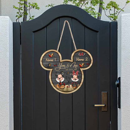 You And Me We Got This - Personalized Couple Mouse Wood Sign With 3D Pattern Print