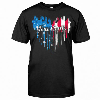 Love Horses Free Spirit - Personalized Independence Day T-shirt and Hoodie