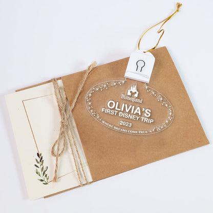 Cast Member Name Tag Ornament - Personalized Mouse Led Acrylic Ornament