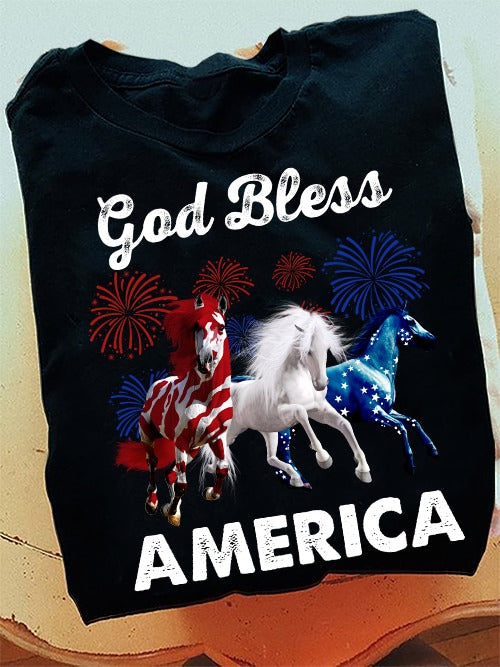 God Bless America Horse T-shirt and Hoodie 0523