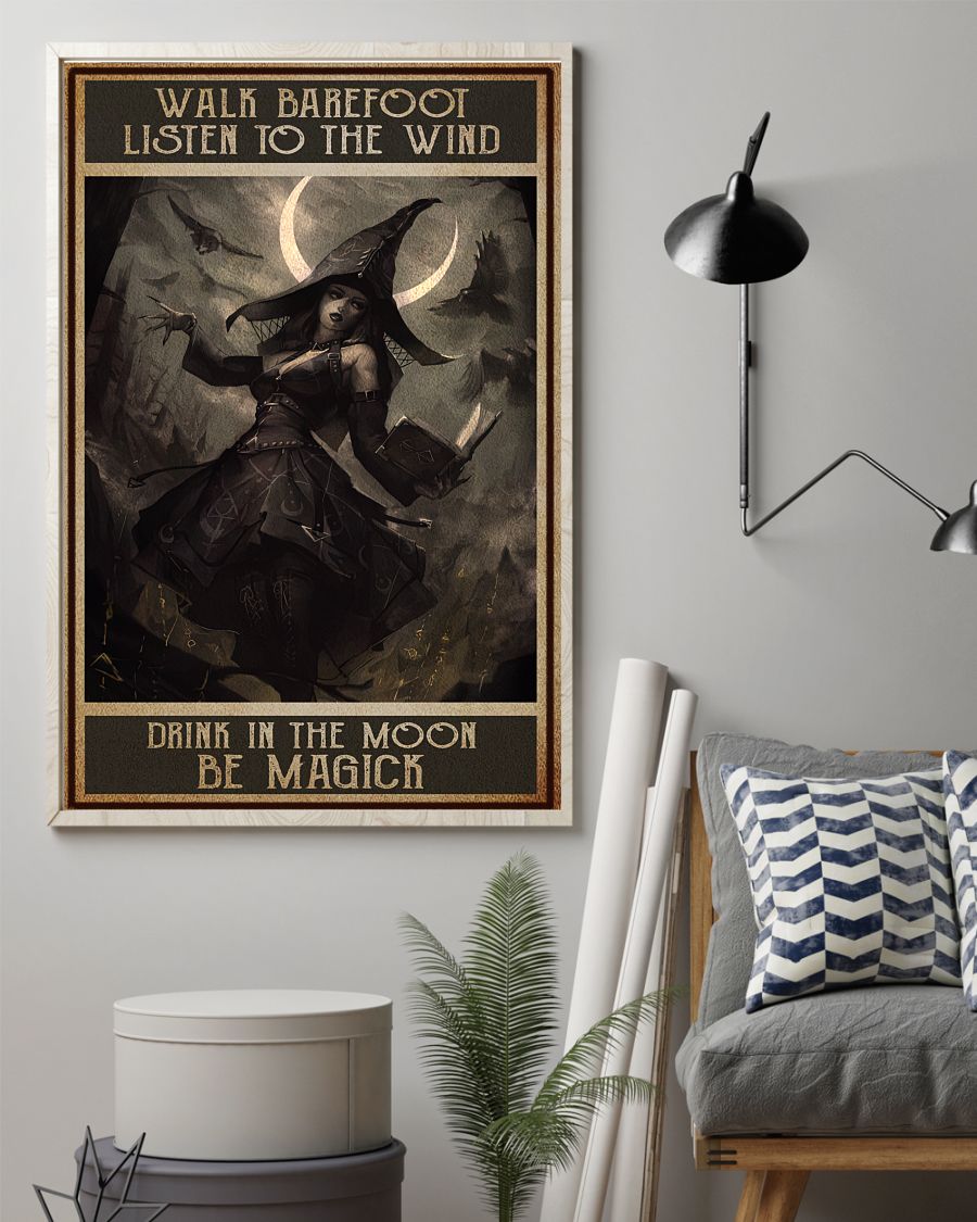 Walk Barefoot Listen to the Wind - Be Magick Witch Poster