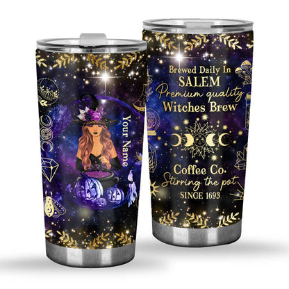 Witch Brew Stirring The Pot In Salem - Personalized Witch Tumbler