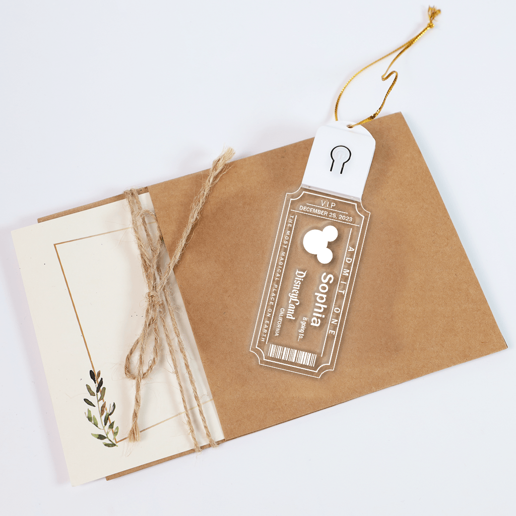 Magical World Ticket - Personalized Mouse Led Acrylic Ornament