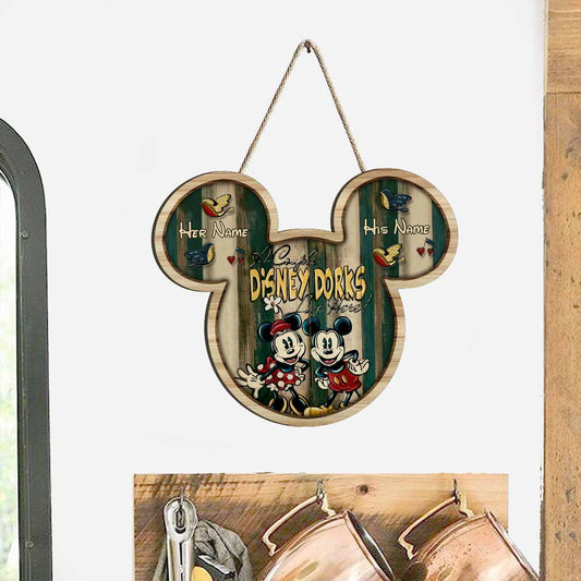 A Couple Live Here - Personalized Mouse Wood Sign