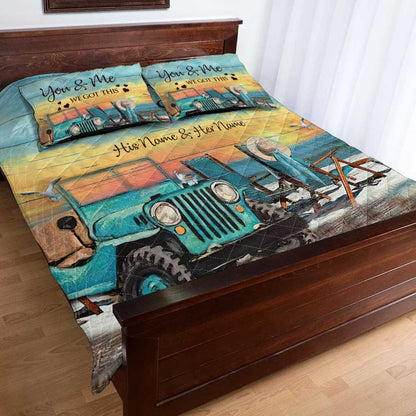 Adventurous Couple - Personalized Car Quilt Set