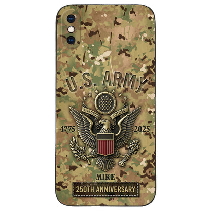250th Anniversary - Personalized Veteran Leather Phone Case