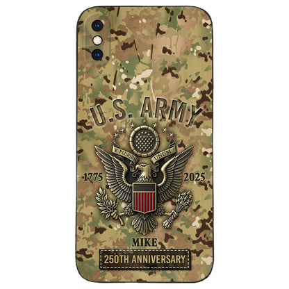 250th Anniversary - Personalized Veteran Leather Phone Case