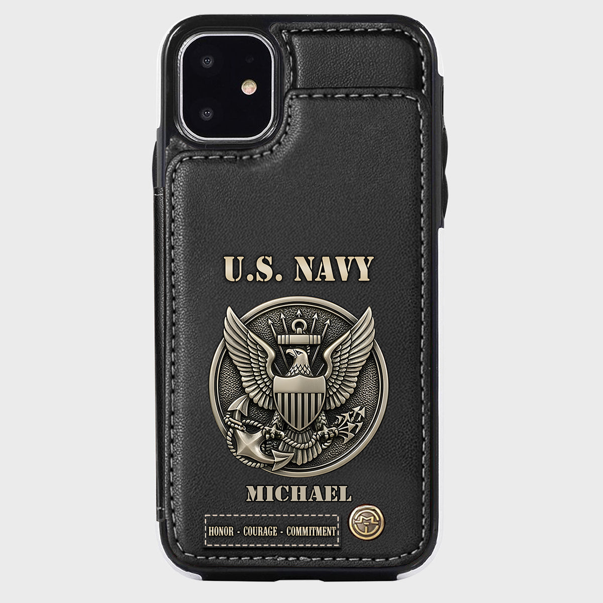 Honor, Courage, Commitment - Personalized Veteran Wallet Phone Case
