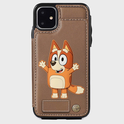 Blue Dog Custom Name - Personalized Blue Dog Wallet Phone Case