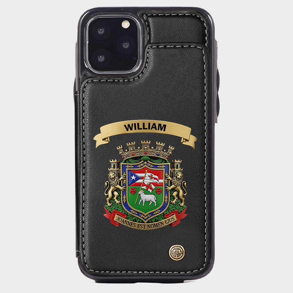 Proud Puerto Rico, Joannes Est Nomen Ejus - Personalized Expats Wallet Phone Case